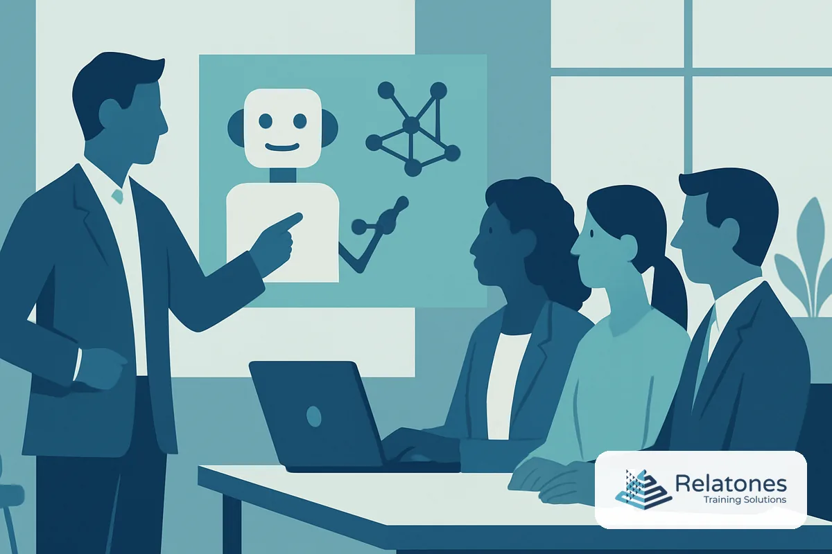 HR professional reviewing AI-generated candidate shortlist on a laptop in a modern office